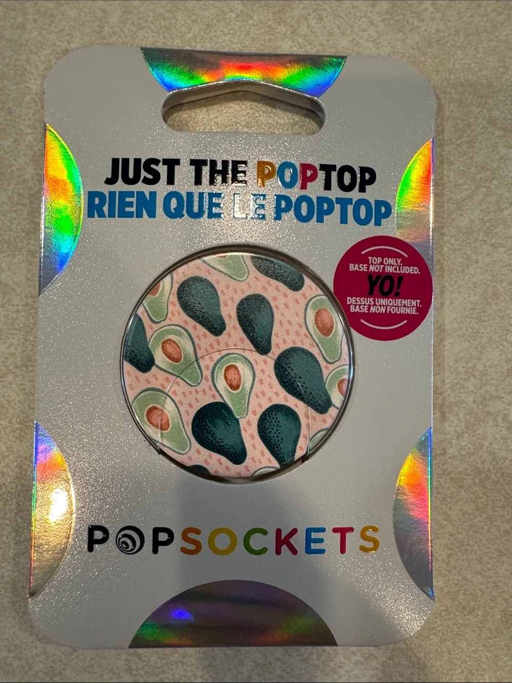 PopSocket Avocado Pattern PopTop Pink Green